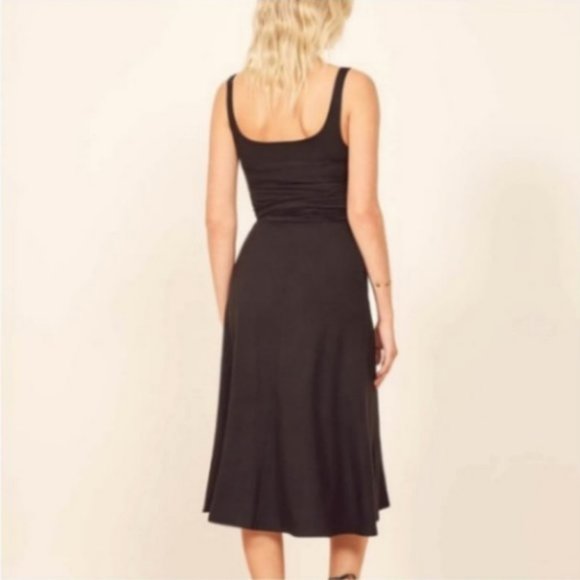 Reformation August Midi Dress in Black - Picture 2 of 5